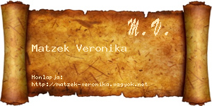 Matzek Veronika névjegykártya